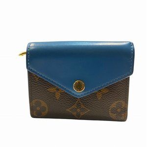 Louis Vuitton Monogram Portefeuille Zoe M63881 Blue Jean Tri-fold Wallet for ...